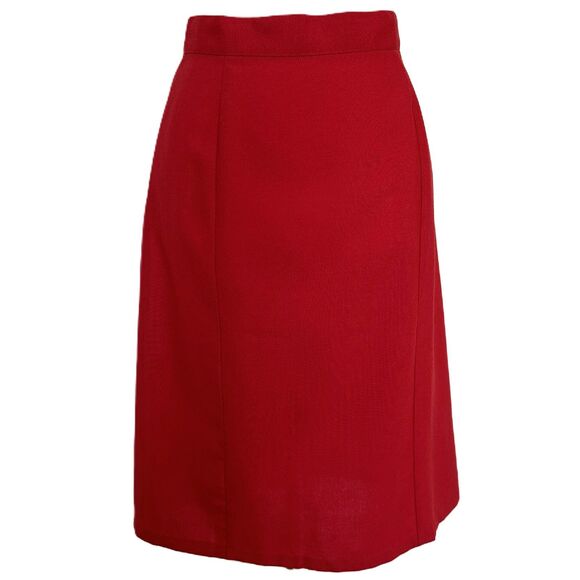 Vintage Red A Line Skirt Knee Length Union Made Size XS - Picture 1 of 8